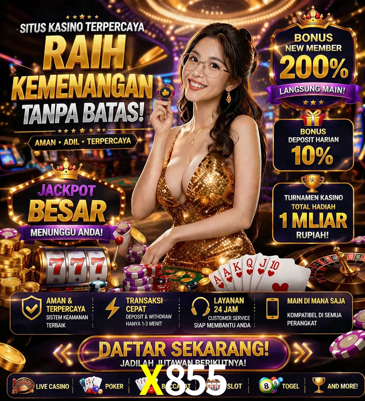 Roleta e blackjack X855